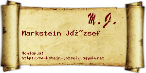 Markstein József névjegykártya